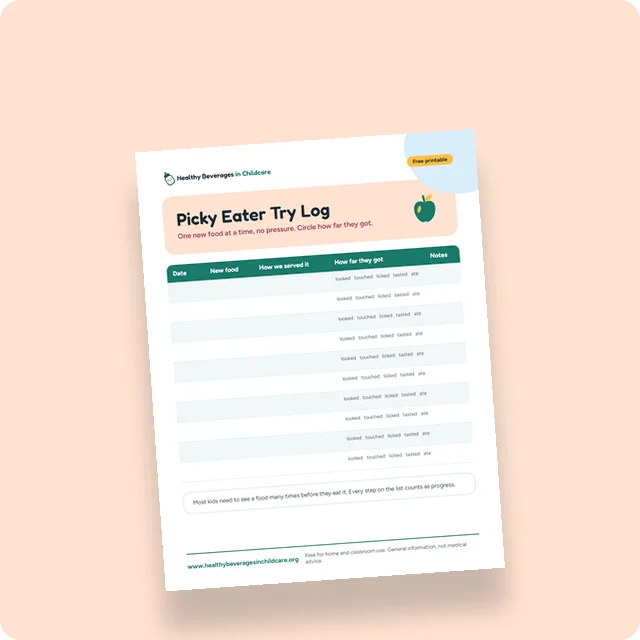 Picky Eater Try Log preview